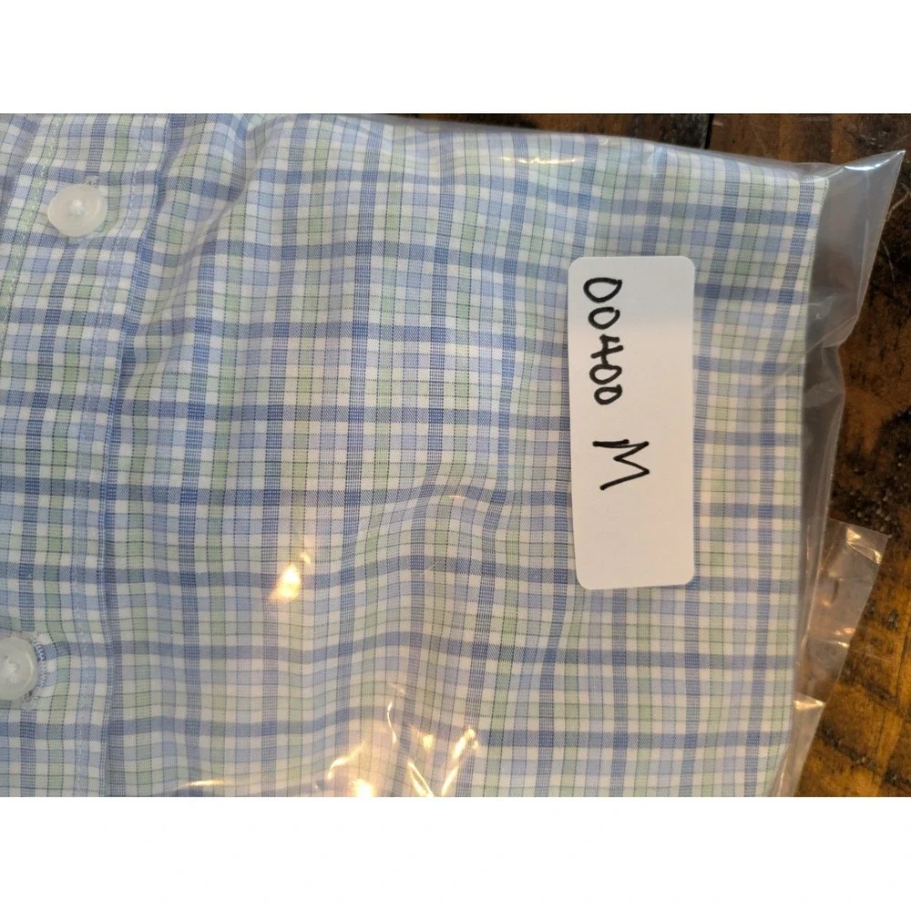 Tommy Hilfiger Shirt Men's Button‎ Up Sz L Blue Plaid Slim Fit Long Sleeve